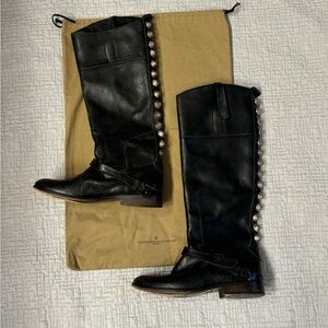 Golden Goose Distressed Tall Studded Riding Boot, Size 37